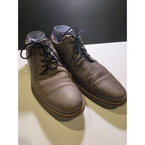 Bullboxer Stylos Grey Textured Leather Suede Shoes Mens 10 EUR 43 Made Portugal